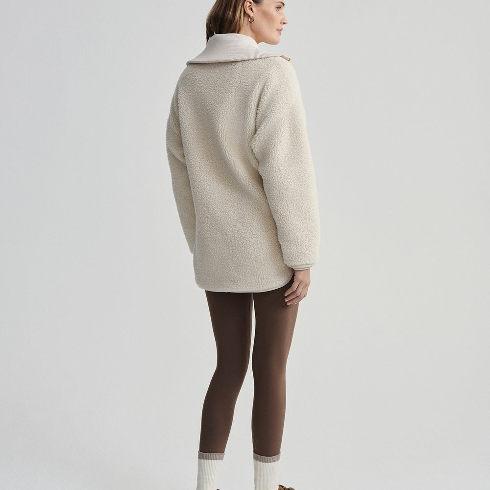 Women's Cream Sherpa Jacket - Picture 6 of 8
